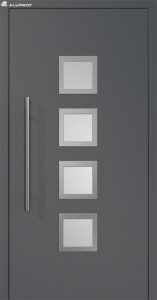 Hausstüre, Eingangstüre mit Glaskacheln, Alugriff, Haustüre Grau